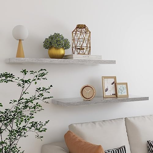 ZQQLVOO Schweberegale 2 STK. Betongrau Dekoratives Wandregal Hängeregal für Küche Büro 90x23,5x3,8 cm MDF ZQQLVOO Schweberegale 2 STK. Betongrau Dekoratives Wandregal Hängeregal für Küche Büro 90x23,5x3,8 cm MDF von ZQQLVOO