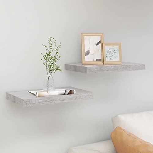ZQQLVOO Schweberegale 2 STK. Betongrau Wandboard Hängeregal für Schlafzimmer Küche 50x23x3,8 cm MDF ZQQLVOO Schweberegale 2 STK. Betongrau Wandboard Hängeregal für Schlafzimmer Küche 50x23x3,8 cm MDF von ZQQLVOO