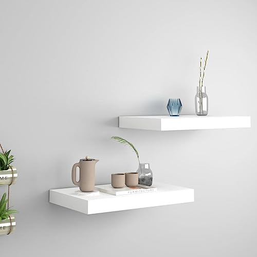 ZQQLVOO Schweberegale 2 STK. Weiß Wandboard Regal für Deko für Wohnzimmer Bad 40x23x3,8 cm MDF ZQQLVOO Schweberegale 2 STK. Weiß Wandboard Regal für Deko für Wohnzimmer Bad 40x23x3,8 cm MDF von ZQQLVOO