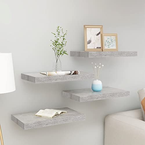 ZQQLVOO Schweberegale 4 STK. Betongrau Regal für Deko Dekoratives Wandregal für Wohnzimmer Bad 40x23x3,8 cm MDF ZQQLVOO Schweberegale 4 STK. Betongrau Regal für Deko Dekoratives Wandregal für Wohnzimmer Bad 40x23x3,8 cm MDF von ZQQLVOO