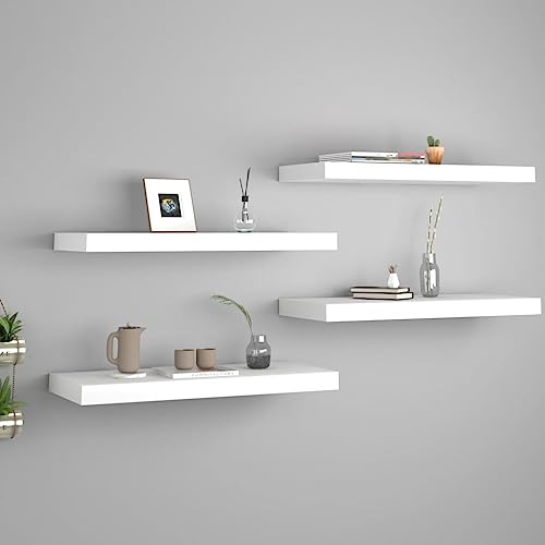 ZQQLVOO Schweberegale 4 STK. Weiß Bücherregal Hängeregal für Büro Küche 60x23,5x3,8 cm MDF ZQQLVOO Schweberegale 4 STK. Weiß Bücherregal Hängeregal für Büro Küche 60x23,5x3,8 cm MDF von ZQQLVOO