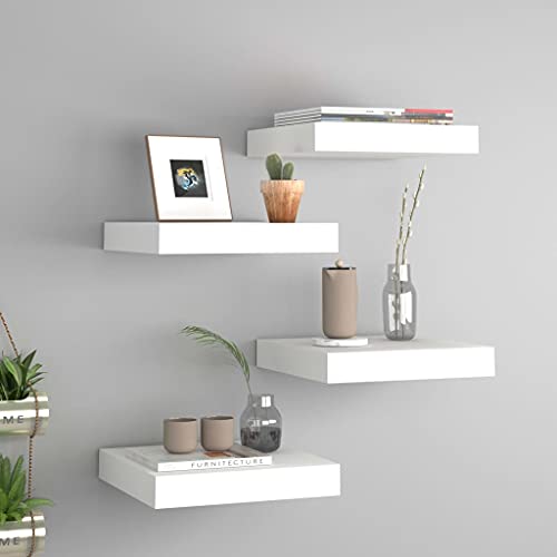 ZQQLVOO Schweberegale 4 STK. Weiß Bücherregal Hängeregal für Wohnzimmer Schlafzimmer 23x23,5x3,8 cm MDF ZQQLVOO Schweberegale 4 STK. Weiß Bücherregal Hängeregal für Wohnzimmer Schlafzimmer 23x23,5x3,8 cm MDF von ZQQLVOO