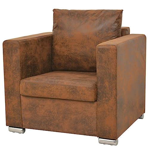 ZQQLVOO Sessel Braun Wildleder-Optik fernsehsessel cocktailsessel for Schlafzimmer Innenraum von ZQQLVOO