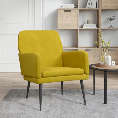 ZQQLVOO Sessel Gelb lesesessel ohrensessel mit hocker for Wohnzimmer Innenraum 62x79x79 cm Samt von ZQQLVOO