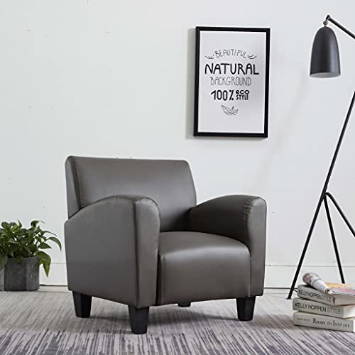 ZQQLVOO Sessel Grau Kunstleder Chair fernsehsessel for Innenraum Büro von ZQQLVOO