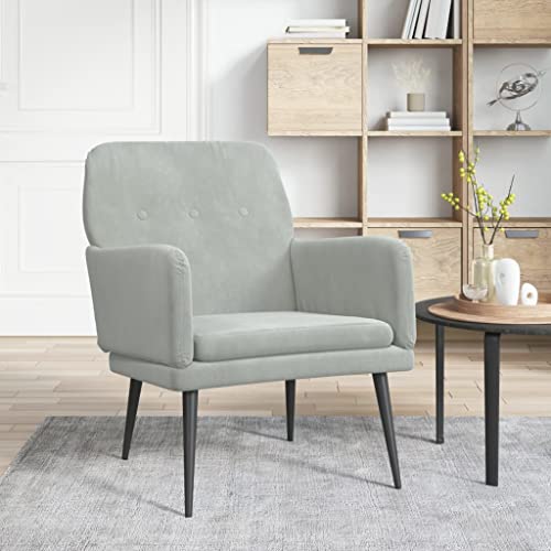 ZQQLVOO Sessel Hellgrau Stuhl schminktisch cocktailsessel for Wohnzimmer Balkon 62x79x79 cm Samt von ZQQLVOO