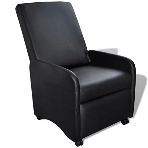 ZQQLVOO Sessel Klappbar Schwarz Kunstleder Lounge Sessel Stuhl schminktisch for Wohnzimmer Innenraum von ZQQLVOO