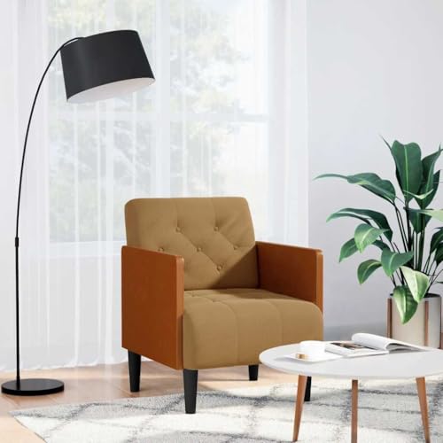ZQQLVOO Sessel mit Armlehnen Braun cocktailsessel fernsehsessel for Schlafzimmer Büro 55 cm Samt von ZQQLVOO