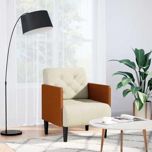 ZQQLVOO Sessel mit Armlehnen Creme ohrensessel mit hocker Chair for Innenraum Büro 55 cm Samt von ZQQLVOO
