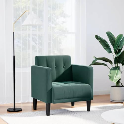 ZQQLVOO Sessel mit Armlehnen Dunkelgrün Stuhl schminktisch ohrensessel mit hocker for Schlafzimmer Wohnzimmer 53 cm Samt von ZQQLVOO