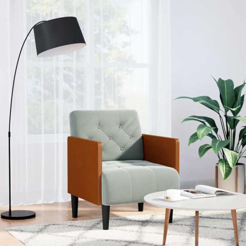 ZQQLVOO Sessel mit Armlehnen Hellgrau Lounge Sessel cocktailsessel for Innenraum Wohnzimmer 55 cm Samt von ZQQLVOO