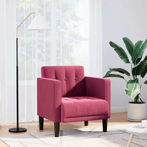 ZQQLVOO Sessel mit Armlehnen Weinrot cocktailsessel lesesessel for Innenraum Balkon 53 cm Samt von ZQQLVOO