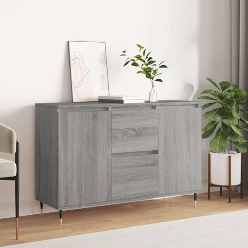 ZQQLVOO Sideboard Grau Sonoma gartenschrank Schrank for Wohnzimmer Schlafzimmer 104x35x70 cm Holzwerkstoff von ZQQLVOO