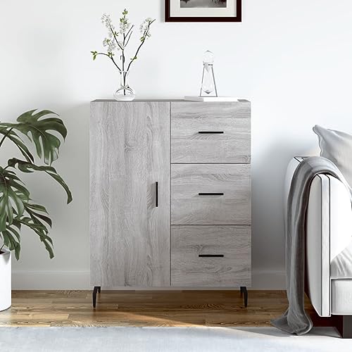 ZQQLVOO Sideboard Grau Sonoma gartenschrank gartenschrank for Innenraum Schlafzimmer 69,5x34x90 cm Holzwerkstoff von ZQQLVOO