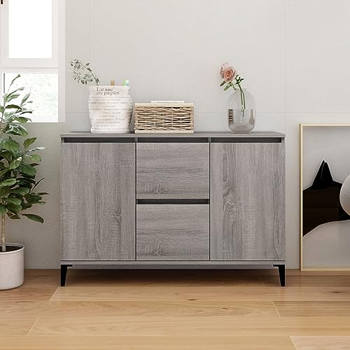 ZQQLVOO Sideboard Grau Sonoma gartenschrank gartenschrank for Innenraum Wohnzimmer 104x35x70 cm Holzwerkstoff von ZQQLVOO