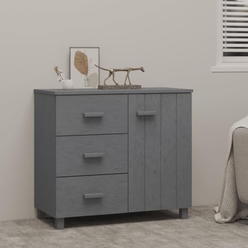 ZQQLVOO Sideboard HAMAR Dunkelgrau Schrank kommoden for Büro Wohnzimmer 90x40x80 cm Massivholz Kiefer von ZQQLVOO