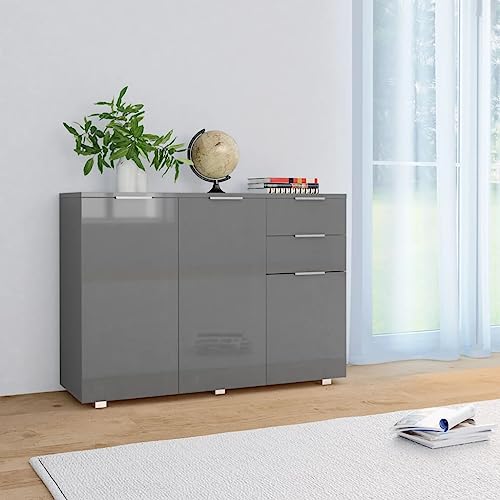 ZQQLVOO Sideboard Hochglanz-Grau kleiderschrank flurschrank for Schlafzimmer Büro 107x35x80,5 cm von ZQQLVOO