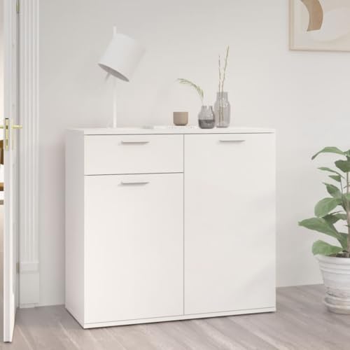 ZQQLVOO Sideboard Hochglanz-Weiß kommoden gartenschrank for Büro Wohnzimmer 80x36x75 cm Holzwerkstoff von ZQQLVOO