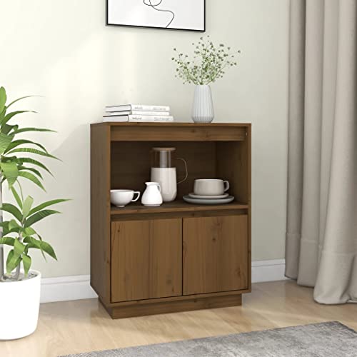 ZQQLVOO Sideboard Honigbraun gartenschrank gartenschrank for Wohnzimmer Schlafzimmer 60x34x75 cm Massivholz Kiefer von ZQQLVOO
