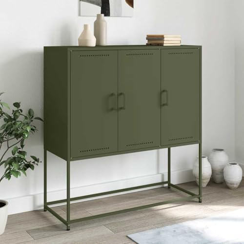 ZQQLVOO Sideboard Olivgrün gartenschrank Schrank for Innenraum Schlafzimmer 100,5x39x107 cm Stahl ZQQLVOO Sideboard Olivgrün gartenschrank Schrank for Innenraum Schlafzimmer 100,5x39x107 cm Stahl von ZQQLVOO