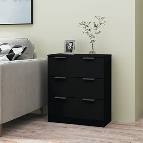 ZQQLVOO Sideboard Schwarz 60x30x70 cm Holzwerkstoff, Chest of Drawers, Kommode, Flurschrank, Komodenschrank, Wäscheschrank für Ihr Schlafzimmer von ZQQLVOO