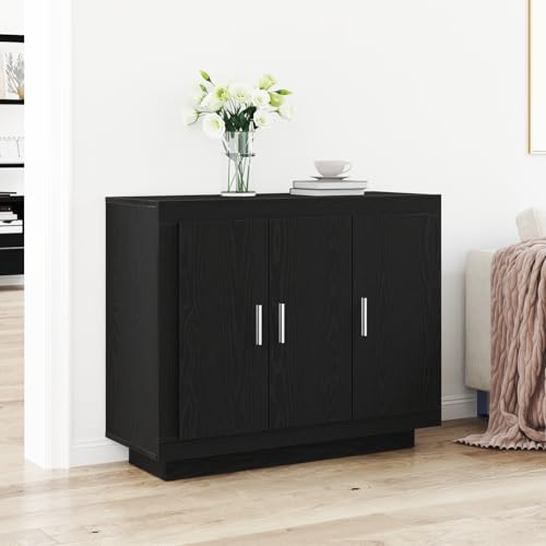 ZQQLVOO Sideboard Schwarz Eiche gartenschrank Schrank for Innenraum Wohnzimmer 92x35x75 cm Holzwerkstoff von ZQQLVOO