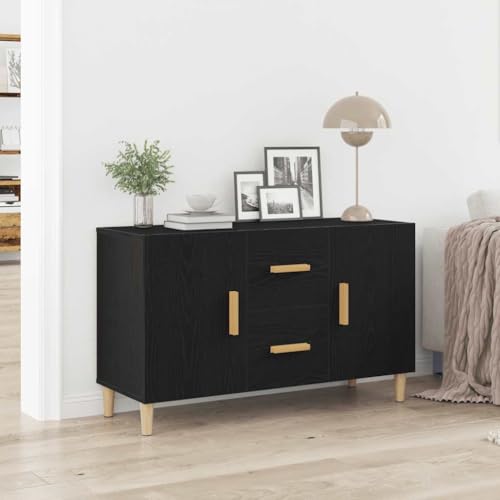 ZQQLVOO Sideboard Schwarz Eichen-Optik gartenschrank sideboards for Wohnzimmer Schlafzimmer 100x36x60 cm Holzwerkstoff von ZQQLVOO