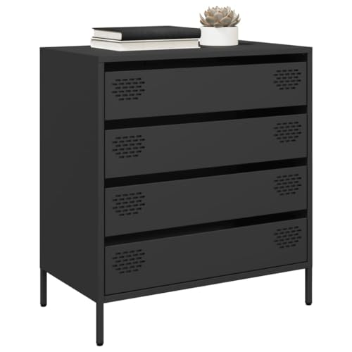 ZQQLVOO Sideboard Schwarz Schrank sideboards for Büro Wohnzimmer 68x39x73,5 cm Kaltgewalzter Stahl von ZQQLVOO