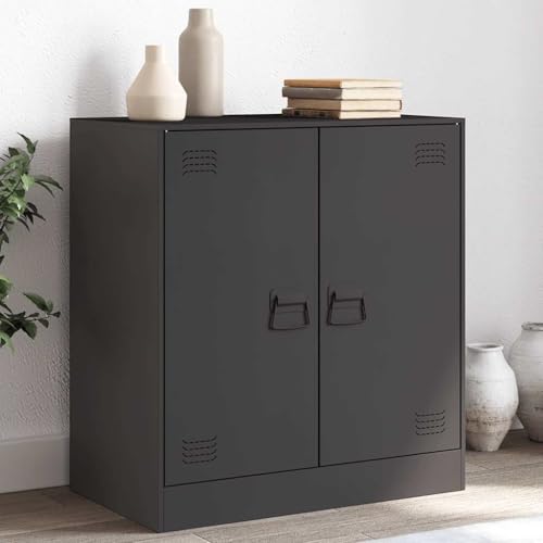ZQQLVOO Sideboard Schwarz Schrank sideboards for Schlafzimmer Innenraum 67x39x73 cm Stahl von ZQQLVOO