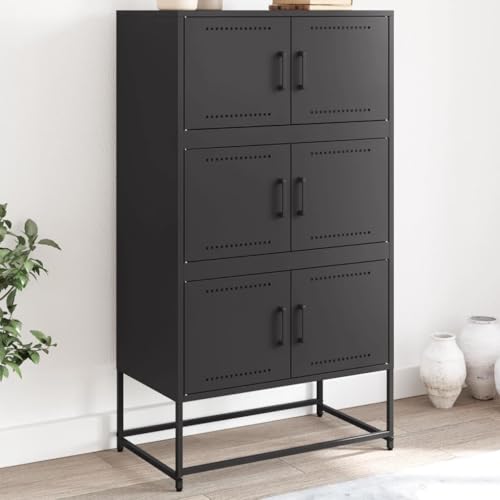 ZQQLVOO Sideboard Schwarz flurschrank kleiderschrank for Schlafzimmer Innenraum 68,5x38,5x123,5 cm Stahl ZQQLVOO Sideboard Schwarz flurschrank kleiderschrank for Schlafzimmer Innenraum 68,5x38,5x123,5 cm Stahl von ZQQLVOO