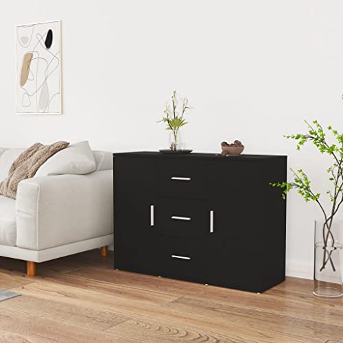 ZQQLVOO Sideboard Schwarz kleiderschrank gartenschrank for Wohnzimmer Innenraum 91x29,5x65 cm Holzwerkstoff von ZQQLVOO