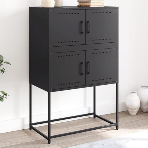 ZQQLVOO Sideboard Schwarz kommoden Schrank for Wohnzimmer Schlafzimmer 68,5x38,5x107 cm Stahl von ZQQLVOO