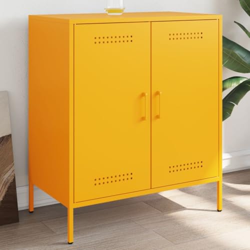 ZQQLVOO Sideboard Senfgelb gartenschrank gartenschrank for Schlafzimmer Innenraum 68x39x79 cm Stahl von ZQQLVOO