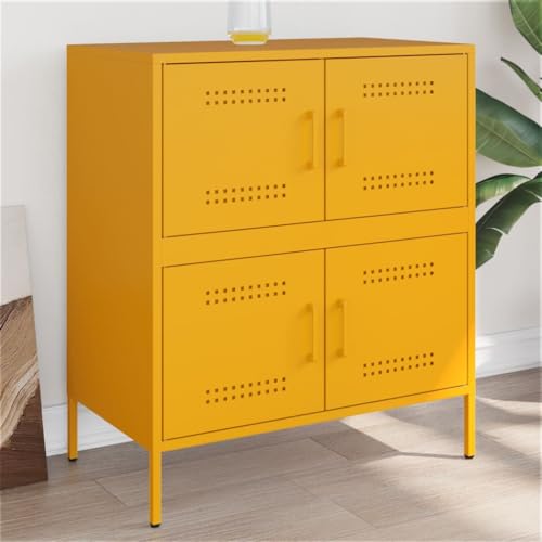 ZQQLVOO Sideboard Senfgelb gartenschrank sideboards for Schlafzimmer Büro 68x39x79 cm Stahl von ZQQLVOO