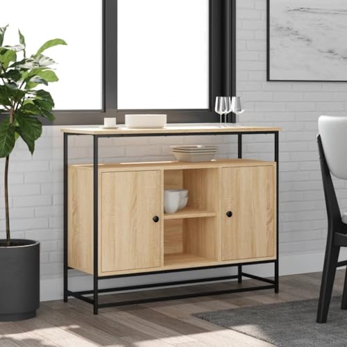 ZQQLVOO Sideboard Sonoma-Eiche flurschrank gartenschrank for Innenraum Wohnzimmer 100x35x80 cm Holzwerkstoff ZQQLVOO Sideboard Sonoma-Eiche flurschrank gartenschrank for Innenraum Wohnzimmer 100x35x80 cm Holzwerkstoff von ZQQLVOO