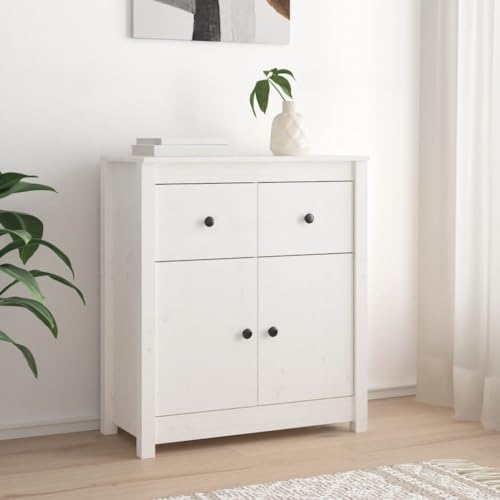 ZQQLVOO Sideboard Weiß Schrank gartenschrank for Schlafzimmer Büro 70x35x80 cm Massivholz Kiefer von ZQQLVOO