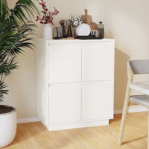 ZQQLVOO Sideboard Weiß flurschrank gartenschrank for Wohnzimmer Innenraum 60x34x75 cm Massivholz Kiefer von ZQQLVOO