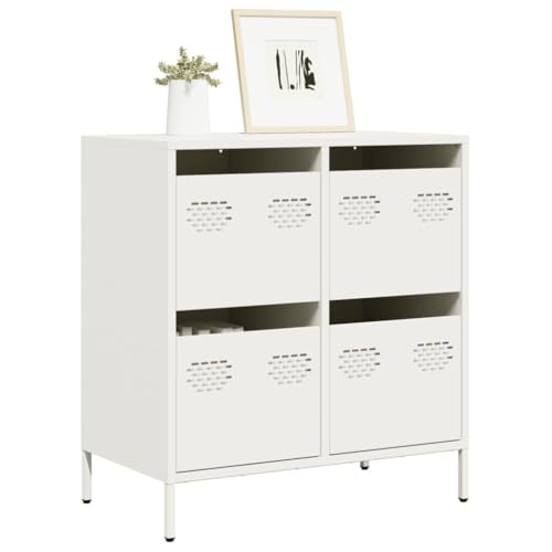 ZQQLVOO Sideboard Weiß flurschrank gartenschrank for Wohnzimmer Innenraum 68x39x73,5 cm Kaltgewalzter Stahl von ZQQLVOO
