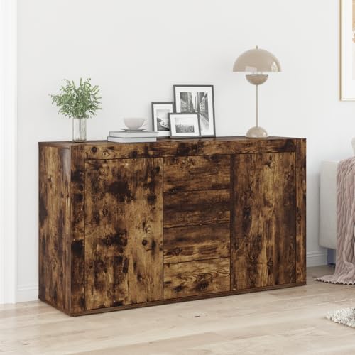 ZQQLVOO Sideboard aus geräucherter Eiche mit 5 Fächern, modernes Buffet mit texturierter Oberfläche für Esszimmer und Wohnzimmer, Stabiler Stauraum bis 50 kg pro Regal ZQQLVOO Sideboard aus geräucherter Eiche mit 5 Fächern, modernes Buffet mit texturierter Oberfläche für Esszimmer und Wohnzimmer, Stabiler Stauraum bis 50 kg pro Regal von ZQQLVOO