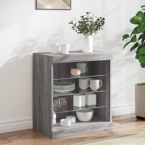 ZQQLVOO Sideboard mit LED-Leuchten Grau Sonoma sideboards gartenschrank for Innenraum Büro 60,5x37x67 cm ZQQLVOO Sideboard mit LED-Leuchten Grau Sonoma sideboards gartenschrank for Innenraum Büro 60,5x37x67 cm von ZQQLVOO