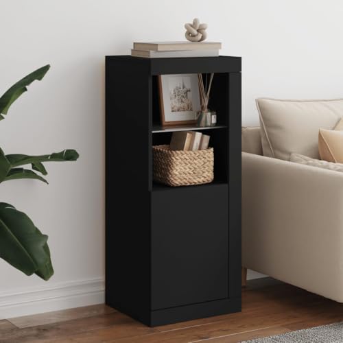 ZQQLVOO Sideboard mit LED-Leuchten Schwarz gartenschrank kommoden for Innenraum Büro 41x37x100 cm ZQQLVOO Sideboard mit LED-Leuchten Schwarz gartenschrank kommoden for Innenraum Büro 41x37x100 cm von ZQQLVOO