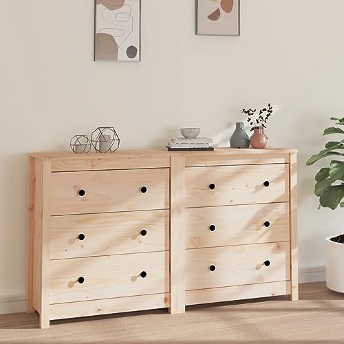 ZQQLVOO Sideboard sideboards Schrank for Wohnzimmer Schlafzimmer 140x35x80 cm Massivholz Kiefer von ZQQLVOO