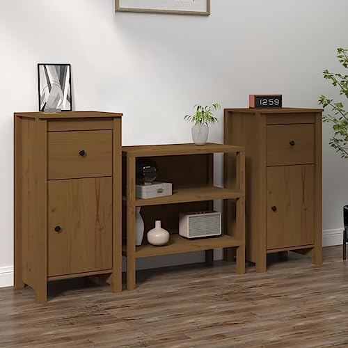 ZQQLVOO Sideboards 2 STK. Honigbraun gartenschrank kleiderschrank for Innenraum Büro 40x35x80 cm Massivholz Kiefer von ZQQLVOO