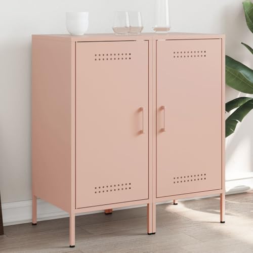 ZQQLVOO Sideboards 2 STK. Rosa gartenschrank sideboards for Wohnzimmer Innenraum 36x39x79 cm Stahl von ZQQLVOO