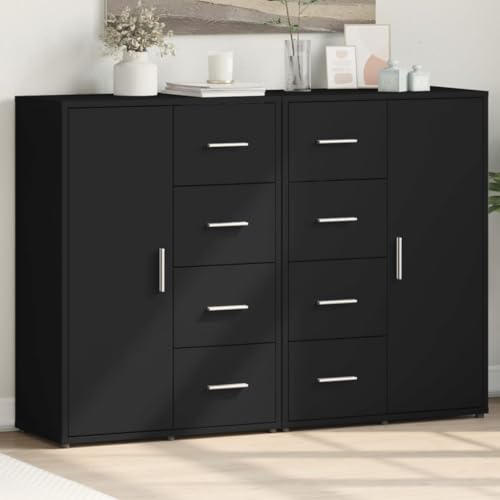 ZQQLVOO Sideboards 2 STK. Schwarz gartenschrank gartenschrank for Innenraum Büro 60x31x84 cm Holzwerkstoff von ZQQLVOO
