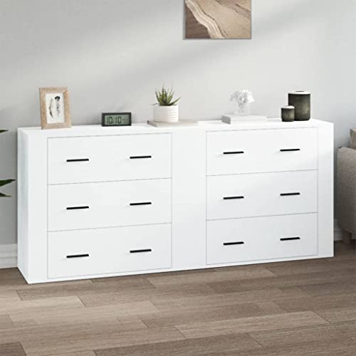 ZQQLVOO Sideboards 2 STK. Weiß Holzwerkstoff gartenschrank sideboards for Büro Schlafzimmer ZQQLVOO Sideboards 2 STK. Weiß Holzwerkstoff gartenschrank sideboards for Büro Schlafzimmer von ZQQLVOO