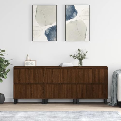 ZQQLVOO Sideboards 3 STK. Braun Eichen-Optik Holzwerkstoff sideboards flurschrank for Schlafzimmer Büro ZQQLVOO Sideboards 3 STK. Braun Eichen-Optik Holzwerkstoff sideboards flurschrank for Schlafzimmer Büro von ZQQLVOO