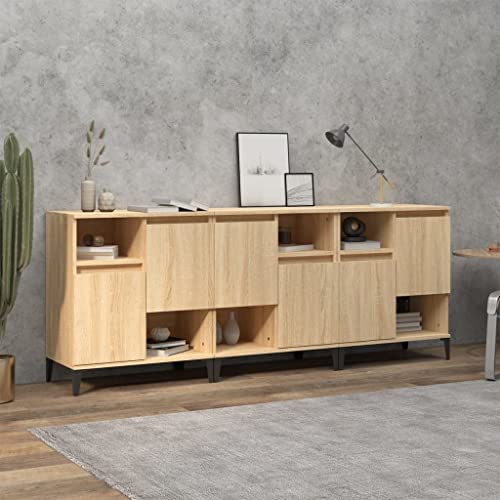 ZQQLVOO Sideboards 3 STK. Sonoma-Eiche gartenschrank kommoden for Büro Schlafzimmer 60x35x70 cm Holzwerkstoff von ZQQLVOO