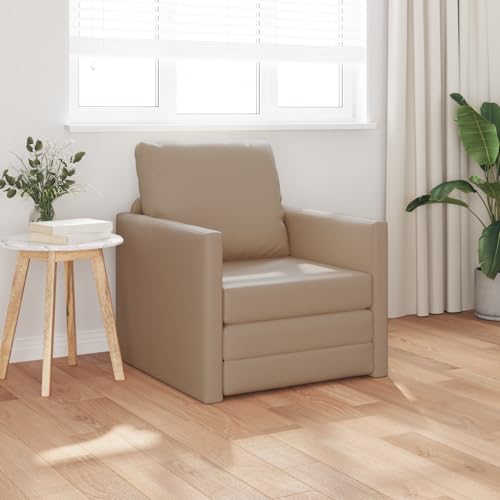 ZQQLVOO Sofa-Bett 2-in-1 Cappuccino 2-in-1 Schlafsofa mit weicher Polsterung für modernes Wohnambiente 74x77x81 cm Kunstleder von ZQQLVOO