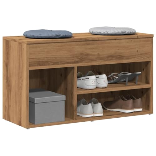 ZQQLVOO Stabile Schuhbank mit Sitzfunktion und Mehreren Fächern aus robustem Holzwerkstoff, praktische Aufbewahrungslösung für Schuhe mit pflegeleichter Oberfläche und dekorativer von ZQQLVOO